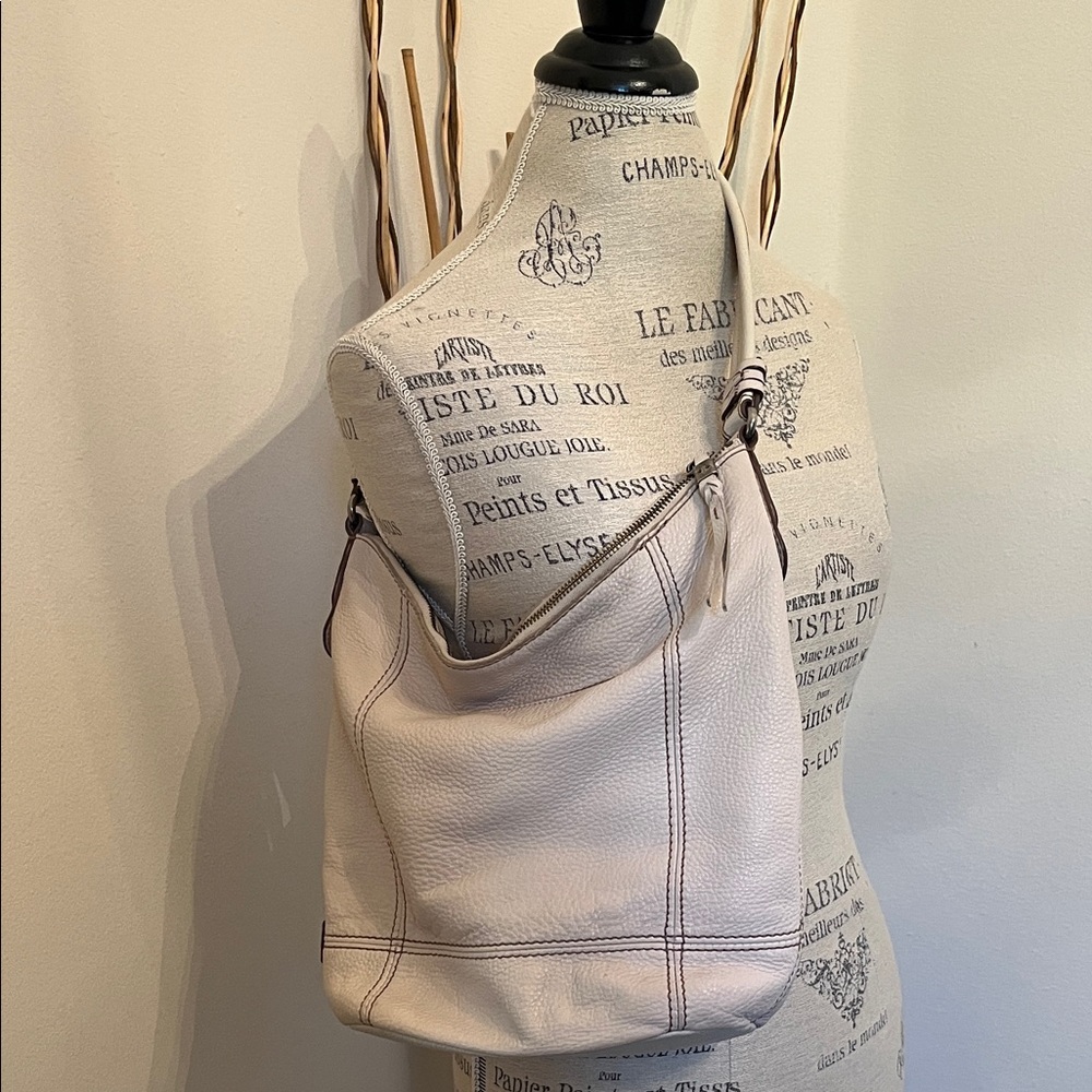 The Sak Cream Leather Shoulder Bag